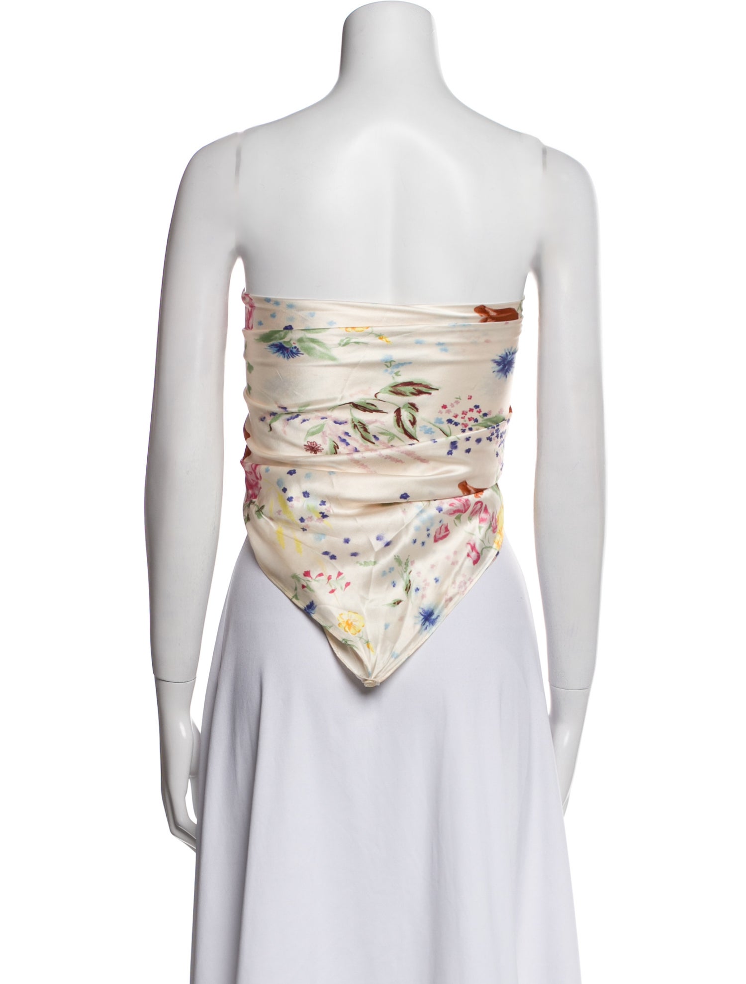 Reformation Floral Print Strapless Crop Top